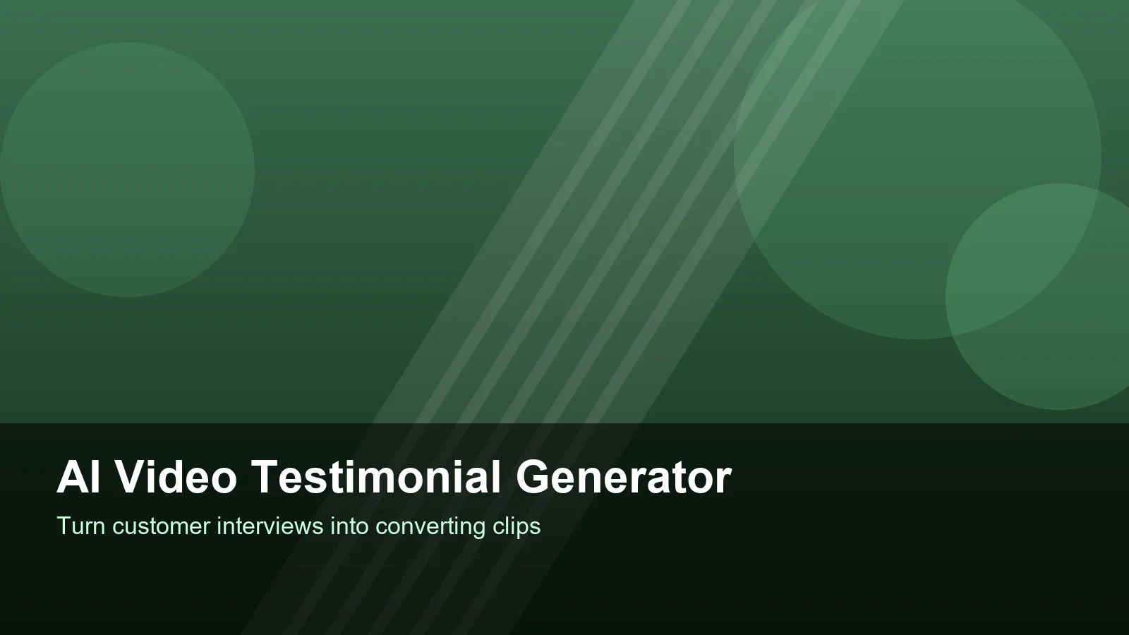 AI video testimonial generator editing a customer interview into highlight clips