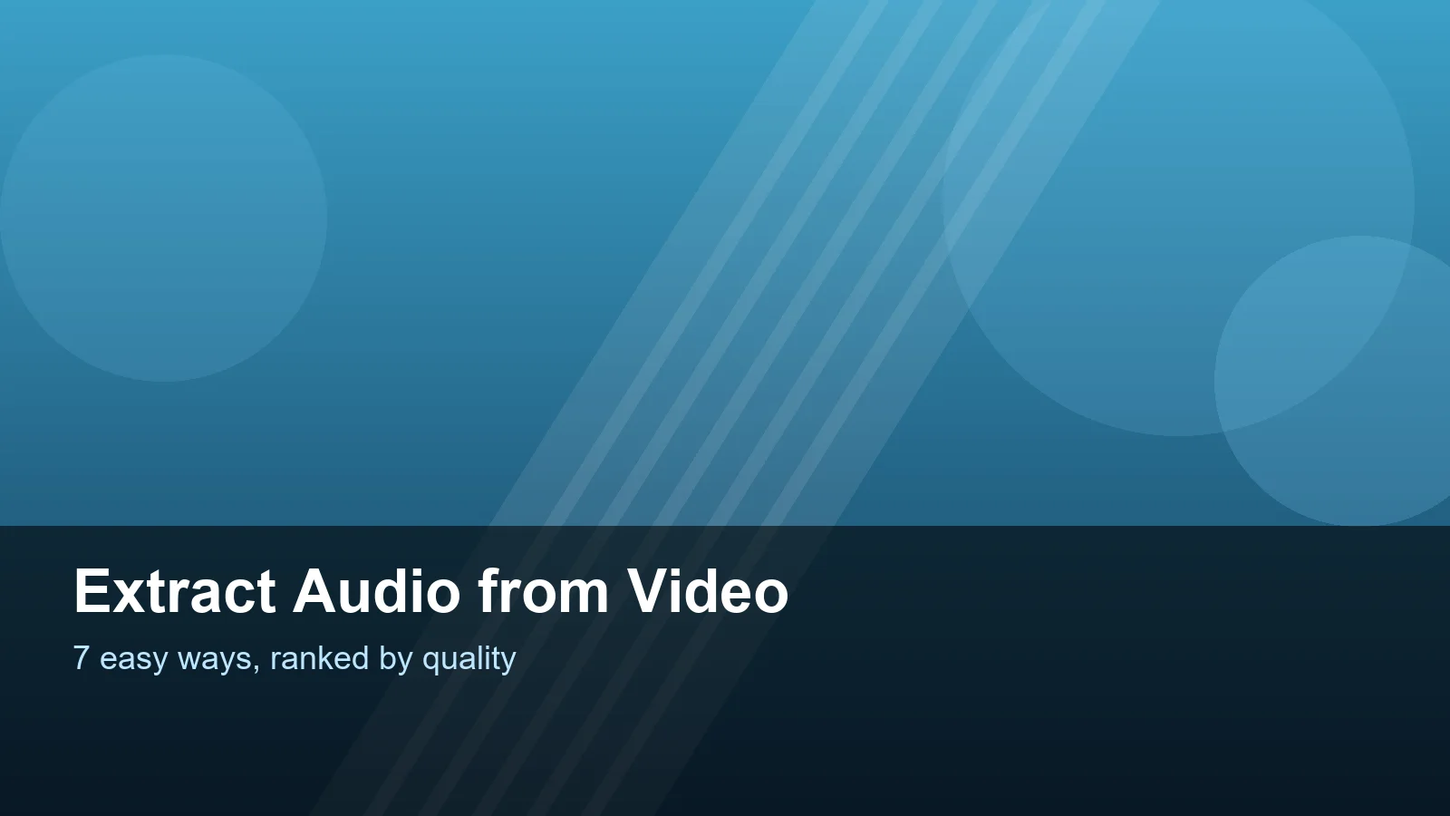 Extracting audio from a video file for reuse in editing