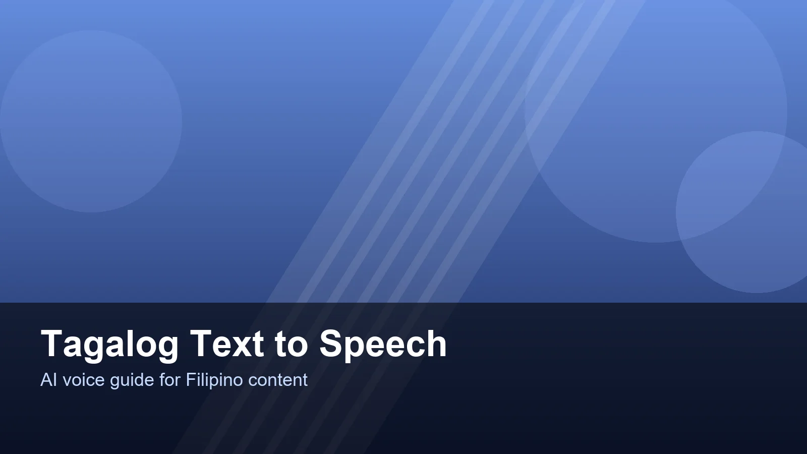 Tagalog text to speech AI voice generation for Filipino video content